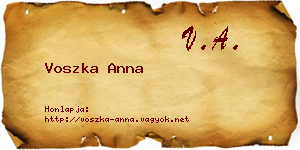 Voszka Anna névjegykártya