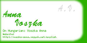 anna voszka business card